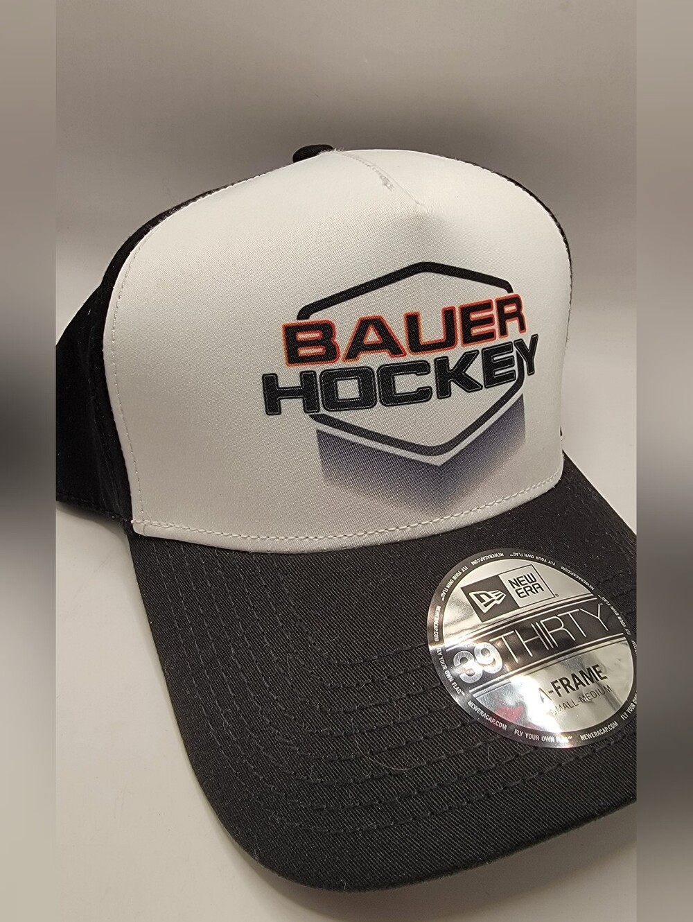 Bauer Two-Tone Black, White & Orange Hockey Trucker Cap
